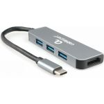 Комбо-адаптер интерфейсов Cablexpert USB-C (вилка) 2-в-1 (хаб + HDMI) A-CM-COMBO2-01 (артикул 21559822) – фото 1