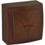 Выключатель NILSON 2ОП с подсветкой орех Themis wood 26271004 (артикул 16352215) – фото 1