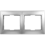 Рамка Smartbuy 2-местная горизонтальная серебро Венера SBE-01s-00-FR-2 (артикул 16052187) – фото 1