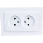 2-местная розетка MONO ELECTRIC без заземления DESPINA белый 102-190005-121 (артикул 18377701) – фото 1
