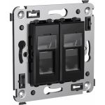 Двойная розетка DKC, Avanti RJ45, в стену, категория 5e, черный квадрат 4402464 (артикул 16403930) – фото 1