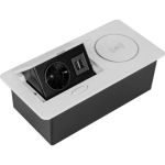 Выдвижная розетка (выдвижной блок розеток) SETE 1 EURO розетка, 2 USB, беспроводная зарядка SBT-1UCW-10 (артикул 20470420) – фото 1