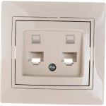 Розетка Lezard Мира RJ45x2 крем с вст крем 701-0303-141 (артикул 15225207) – фото 1