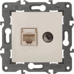 Розетка ЭРА 14-3110-02 RJ45 TV, IP20, сл.кость Б0034315 (артикул 15980683) – фото 1