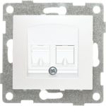 Механизм компьютерной розетки GUSI ELECTRIC RJ45, двойной, СУ, жемчуг С10К2-028 (артикул 17162629) – фото 1