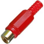 Разъем RCA гнездо Pro Legend пластик на кабель, красный, PL2154 (артикул 24607293) – фото 1