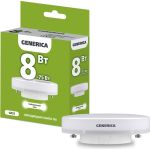 Светодиодная лампа GENERICA T80 таблетка 8Вт 230В 4000К GX53 LL-T80-08-230-40-GX53-G (артикул 25128345) – фото 1