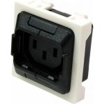 Розетка LANMASTER IEC 60320 C13 с блокировкой, 10A, 250V, формата Mosaic, 45x45 мм LAN-SIP-23IEC-C13L (артикул 16466472) – фото 1