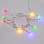 Светодиодная гирлянда NEON-NIGHT Шарики 1.5м, 10LED, цвет свечения мультиколор, 2хАА 303-092 (артикул 16376436) – фото 1