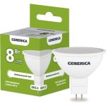 Светодиодная лампа GENERICA MR16 софит 8Вт 230В 4000К GU5.3 LL-MR16-08-230-40-GU5-G (артикул 25127961) – фото 1