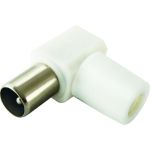 Антенный TV штекер TDM угловой белый без пайки SQ1809-0010 (артикул 15499585) – фото 1
