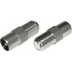 Антенный переходник REXANT RG-6, SAT, гнездо F - штекер ТВ 06-0025-A (артикул 22374087) – фото 1