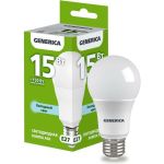 Светодиодная лампа GENERICA A60 груша 15Вт 230В 6500К E27 LL-A60-15-230-65-E27-G (артикул 25127775) – фото 1