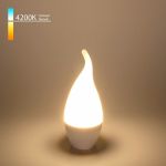 Светодиодная лампа Elektrostandard, свеча на ветру СDW LED D 6W 4200K E14 BLE1419 a049158 (артикул 16457146) – фото 1