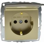 Механизм розетки MONO ELECTRIC L/D, с заземлением, с крышкой, титан 500-002221-118 (артикул 16457832) – фото 1