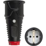 Кабельная розетка PCE 16A 220V 2P+E IP20 корпус черный, маркер красный 2510-sr (артикул 16230216) – фото 1