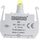 Блок-контакт подсветки Emas ВS с жёлтым светодиодом, серия B, 100-230В AC BS (артикул 16294700) – фото 1