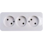 3-ая розетка Schneider Electric BLANCA открытой установки, без заземления, без шторок, белый BLNRA000311 (артикул 16314199) – фото 1