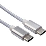 Кабель USB Type-C - Type-C REXANT 2,4A серебристая нейлоновая оплетка 1 м 18-1835 (артикул 21956410) – фото 1