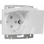 Двойная влагозащищенная розетка WERKEL W1172201 с зазем. с защит. крышками и шторками белый a057276 (артикул 22050808) – фото 1