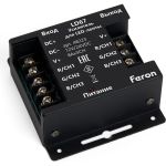 Усилитель для светодиодной ленты FERON RGB, 24А 12-24V, LD67, 48223 (артикул 23253585) – фото 1