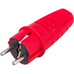 Прямая вилка UNIVersal c заземлением каучук 16А 250В ip44 цвет красный еврослот 3079 (артикул 26139491) – фото 1