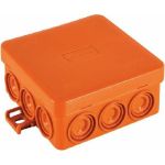 Огнестойкая коробка Экопласт JBL085 E110, о/п 85х85х38, 12 выходов, IP55, 4P, цвет оранжевый 43765HF (артикул 16418487) – фото 1