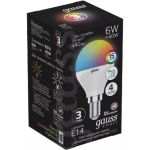 Лампа Gauss Smart LED, шар, G45, 6W, E14, RGBW+dim, 1/10/100 105101406 (артикул 16404147) – фото 1