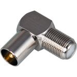 Антенный угловой переходник REXANT RG-6, SAT, гнездо F - штекер ТВ, 06-0027-A (артикул 22374105) – фото 1
