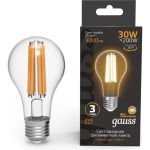Лампа Gauss Filament А70 30W 3000lm 2700К Е27 LED 1/10/40 102902130 (артикул 23563449) – фото 1