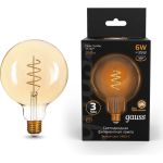 Лампа Gauss LED Filament G120 Flexible E27 6W Golden 360lm 2400К 158802008 (артикул 15869293) – фото 1