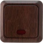 Одноклавишный выключатель Intro Quadro 2-102-10 с подсветкой, 10А-250В, IP20, открытая установка, венге, Б0053745 (артикул 20771301) – фото 1