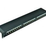 Панель NETLAN 19"", 1U, 24 порта, категория 5e, RJ45/8P8C, экранированная, черная EC-URP-24-SD2 (артикул 16198259) – фото 1