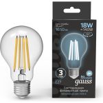 Лампа Gauss Filament А60 18W 1650lm 4100К Е27 LED 1/10/40 102902218 (артикул 23563461) – фото 1