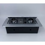 Выдвижной встраиваемый блок розеток Inrior выдвижная розетка, на 2 EURO розетки, 2 RJ45 и 2 USB-A+C, серый, TORO-55-80 (артикул 23273691) – фото 1
