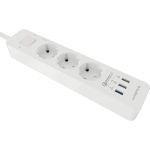 Удлинитель с USB зарядкой HARPER UCH-340 White QC3.0 H00002821 (артикул 16869403) – фото 1