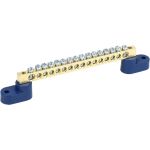 Нулевая N шина на двух угловых синих изоляторах REXANT 6х9 мм 16 групп 11-2330 (артикул 22173489) – фото 1