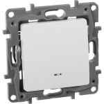 1-клавишный переключатель с подсветкой Legrand ETIKA белый 672215 (артикул 16015173) – фото 1
