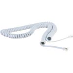 Витой трубочный телефонный шнур REXANT RJ-10, 4P-4C, 4 м, белый 18-2041 (артикул 21956266) – фото 1