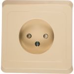 1-местная розетка Schneider Electric СП Этюд 16А без заземления, защитные шторки, крем SchE PC16-002K (артикул 15170207) – фото 1
