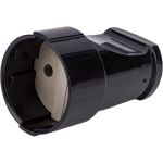 Разборная розетка General Lighting Systems GRV-S-10-R-B-IP20 10А круглая, б/з черная IP20 Рас. 470501 (артикул 21533770) – фото 1