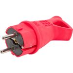 Вилка UNIVersal с ушком c заземлением каучук 16А 250В ip44 цвет красный еврослот 3071 (артикул 26139485) – фото 1