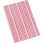 Наклейка знак электробезопасности 220В REXANT 10x30 мм 210 шт 56-0007 (артикул 21735904) – фото 1