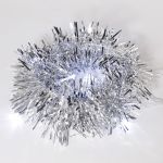 Светодиодная гирлянда NEON-NIGHT Мишура серебряная, 10LED, 1,5м белый свет свечения 2хАА 304-011 (артикул 16377611) – фото 1