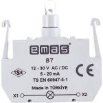 Блок-контакт подсветки Emas B7 с синим светодиодом, серия B, 12-30 В AC/DC B7 (артикул 16294343) – фото 1