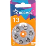 Воздушно цинковый элемент питания КОСМОС для слухового аппарата ZA13(13, PR48, DA13, V13A) 1,45V 6BL, KOCZA-13BL6 (артикул 24428362) – фото 1