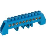 Нулевая N шина в комбинированном синем изоляторе на DIN-рейку REXANT 8x12 мм 10 групп 11-2316 (артикул 22173555) – фото 1