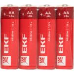 Алкалиновая батарейка EKF типа АА(LR6) шринк 4шт. LR6-SR4 (артикул 23091945) – фото 1