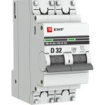 Автоматический выключатель EKF ВА 47-63, 2P, 32А, 4,5kA, PROxima SQ mcb4763-2-32D-pro (артикул 16208965) – фото 1
