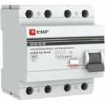 Устройство защитного отключения EKF ВД-100, 4P, 25А/30мА, PROxima elcb-4-25-30-em-pro (артикул 16141320) – фото 1